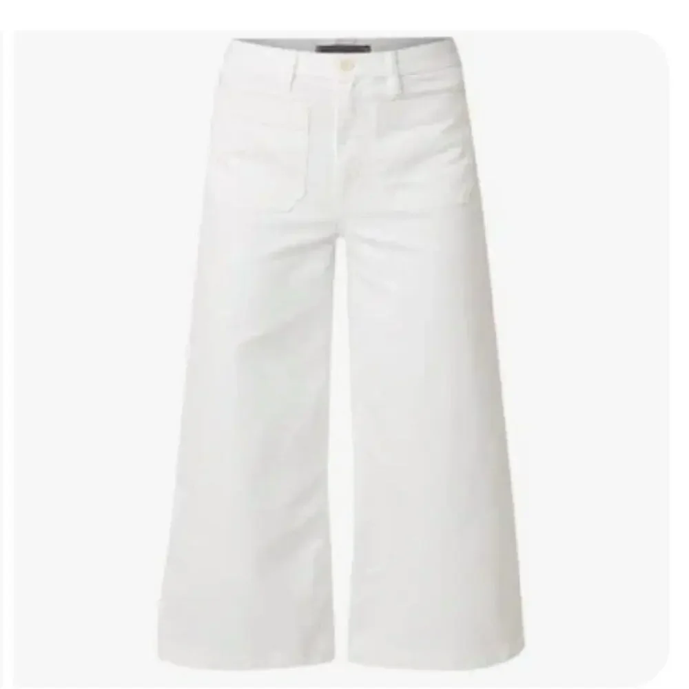 Point Sur J. Crew Womens Size 31 White Crop Wide Leg Cotton Jeans